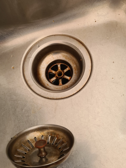 Tea Stain Sink Before